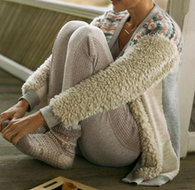 Load image into Gallery viewer, Anthropologie Jacket Large Womens Beige Open Front Faux Fur Cardigan