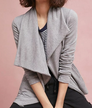 Load image into Gallery viewer, Anthropologie Moto Jacket Womens Extra Small Gray Sweatshirt Zip Up