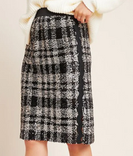Load image into Gallery viewer, Anthropologie Pencil Skirt Womens Extra Small Black Plaid Sequin Anna Sui Cocktail