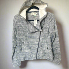 Load image into Gallery viewer, Anthropologie Hoodie Sweater Womens Extra Small Blue Zip Moto Cotton Crop Jacket