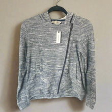 Load image into Gallery viewer, Anthropologie Hoodie Sweater Womens Extra Small Blue Zip Moto Cotton Crop Jacket