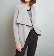 Load image into Gallery viewer, Anthropologie Moto Jacket Womens Extra Small Gray Sweatshirt Zip Up