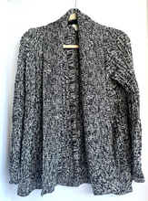 Load image into Gallery viewer, Anthropologie Women’s Shawl Collar Open Front Rib Knit Grey Cardigan,  XS