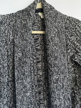 Load image into Gallery viewer, Anthropologie Women’s Shawl Collar Open Front Rib Knit Grey Cardigan,  XS