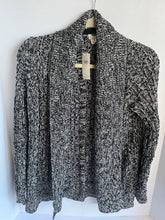 Load image into Gallery viewer, Anthropologie Women’s Shawl Collar Open Front Rib Knit Grey Cardigan,  XS
