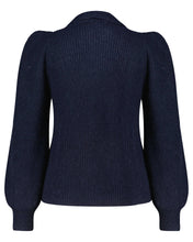 Load image into Gallery viewer, BA&SH Women’s Tilte Puff Sleeve Collared Mohair Wool Knit Blue Sweater, M (2)