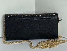 Load image into Gallery viewer, Brian Atwood Clutch Crossbody Women Small Black Leather Envelope Gold Studded