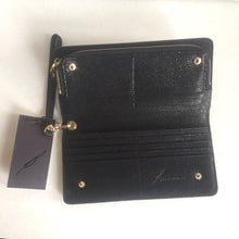 Load image into Gallery viewer, Brian Atwood Wallet Wristlet Womens Black Accordian Slim Leather Belle Clutch