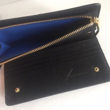 Load image into Gallery viewer, Brian Atwood Wallet Wristlet Womens Black Accordian Slim Leather Belle Clutch