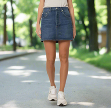 Load image into Gallery viewer, Citizens of Humanity Eden Skirt Denim Mini Blue A-Line Cotton Button fly Short