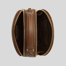 Load image into Gallery viewer, Coach Canteen Crossbody CO986 Brown Leather Signature Jacquard Round ORG PKG