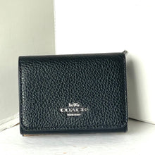 Load image into Gallery viewer, Coach Card Holder Mini Wallet Bow Print Black Signature Canvas CZ447 Double