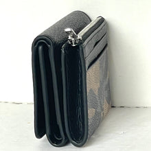 Load image into Gallery viewer, Coach Card Holder Mini Wallet Bow Print Black Signature Canvas CZ447 Double