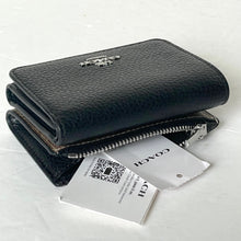 Load image into Gallery viewer, Coach Card Holder Mini Wallet Bow Print Black Signature Canvas CZ447 Double