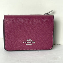 Load image into Gallery viewer, Coach Card Holder Mini Wallet Red Bow Signature Canvas CZ447 Double