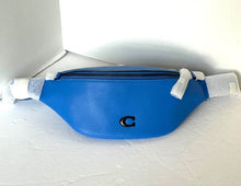 Load image into Gallery viewer, Coach Charter Belt Bag 7 Mens Blue Leather Sling Fanny Pack Waist CP402
