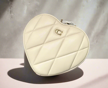 Load image into Gallery viewer, CoachQuiltedLeatherHeartCrossbodyBagIvoryBrassCE725Nappa