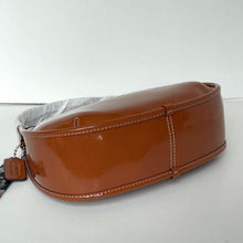 Load image into Gallery viewer, Brown patent leather belt bag on a white background