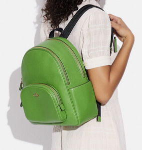 Coach Court Backpack 5666 Large Neon Green Leather Adjustable Pockets