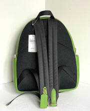 Load image into Gallery viewer, Coach Court Backpack 5666 Large Neon Green Leather Adjustable Pockets