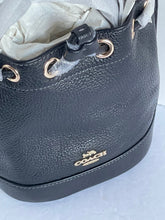 Load image into Gallery viewer, Coach Dempsey CN683 Drawstring Bucket Bag 15 Black Leather Crossbody Original Packaging