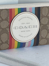 Load image into Gallery viewer, Coach Dempsey Large Phone Wallet Pride Signature Jacquard Rainbow Stripe CJ660