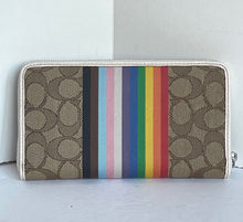 Load image into Gallery viewer, Coach Dempsey Large Phone Wallet Pride Signature Jacquard Rainbow Stripe CJ660