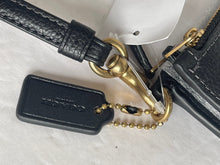 Load image into Gallery viewer, Coach Double Zip Wallet Wristlet Black Pebbled Leather Slim Bifold Snap CC553.