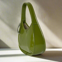 Load image into Gallery viewer, Coach Ergo Bag Crinkle Patent Shoulder Bag Coachtopia Leather Olive CQ003
