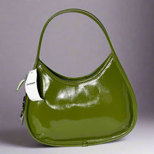 Load image into Gallery viewer, Coach Ergo Bag Crinkle Patent Shoulder Bag Coachtopia Leather Olive CQ003