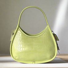 Load image into Gallery viewer, Coach Ergo Bag Croc Embossed Coachtopia Leather Shoulder CT272 Pale Lime