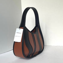 Load image into Gallery viewer, Coach Ergo Bag Wavy Stripe Upcrafted Brown Black Leather Coachtopia 90s CQ004