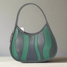 Load image into Gallery viewer, Coach Ergo Bag Wavy Stripe Upcrafted Green Leather Coachtopia 90s CQ004
