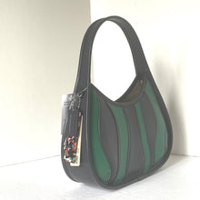 Load image into Gallery viewer, Coach Ergo Bag Wavy Stripe Upcrafted Green Leather Coachtopia 90s CQ004