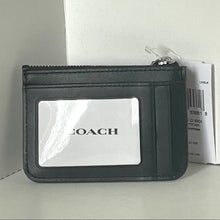 Load image into Gallery viewer, Coach Essential Mini Id Card Case Crystal Black Leather Wallet Keychain CX249