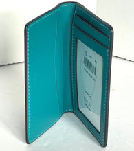 Load image into Gallery viewer, Coach ID Wallet Mens Blue Bifold Slim Calf Leather Card Case CJ728