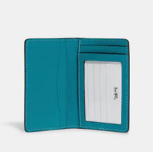 Load image into Gallery viewer, Coach ID Wallet Mens Blue Bifold Slim Calf Leather Card Case CJ728