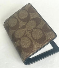 Load image into Gallery viewer, Coach ID Wallet Mens Brown Bifold Slim Card Case Signature Canvas CJ753