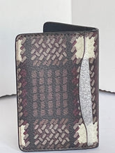 Load image into Gallery viewer, Coach ID Wallet Mens Brown Plaid Bifold Slim Card Case Canvas CN412