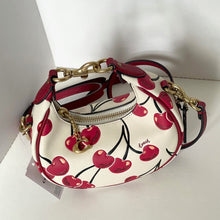 Load image into Gallery viewer, Handbag with cherry design on a white background