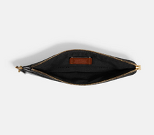 Load image into Gallery viewer, Coach L Zip Wristlet Womens Black Leather Zip Wallet Slim Pebbled Card Slots