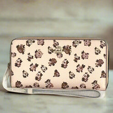 Load image into Gallery viewer, Coach Long Zip Phone Wallet Rosette Floral Wristlet Pink Canvas CZ329