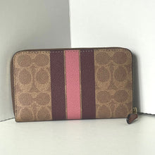 Load image into Gallery viewer, Striped wallet with brown, pink, and purple colors on a white background