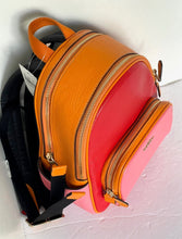 Load image into Gallery viewer, Coach Mini Court Backpack Colorblock Leather Small Bag Red Pink Orange CA150