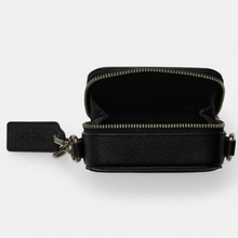 Load image into Gallery viewer, Coach Mini Crossbody Pouch Black Crossgrain Leather CP271 Cards Earbuds Case