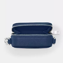 Load image into Gallery viewer, Coach Mini Crossbody Pouch Blue Crossgrain Leather CP271 Cards Earbuds Case