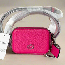 Load image into Gallery viewer, CoachMiniCrossbodyPouchPinkCrossgrainLeatherCP271CardsEarbudsCase