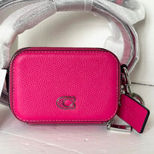 Load image into Gallery viewer, CoachMiniCrossbodyPouchPinkCrossgrainLeatherCP271CardsEarbudsCase