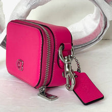 Load image into Gallery viewer, CoachMiniCrossbodyPouchPinkCrossgrainLeatherCP271CardsEarbudsCase