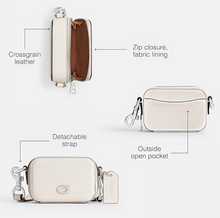 Load image into Gallery viewer, Coach Mini Crossbody Pouch White Crossgrain Leather CP271 Cards Earbuds Case